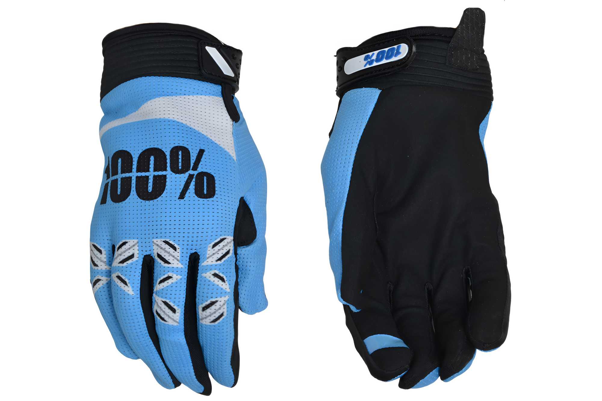 Перчатки мото 100% №11 light blue/white (S) мотокросс