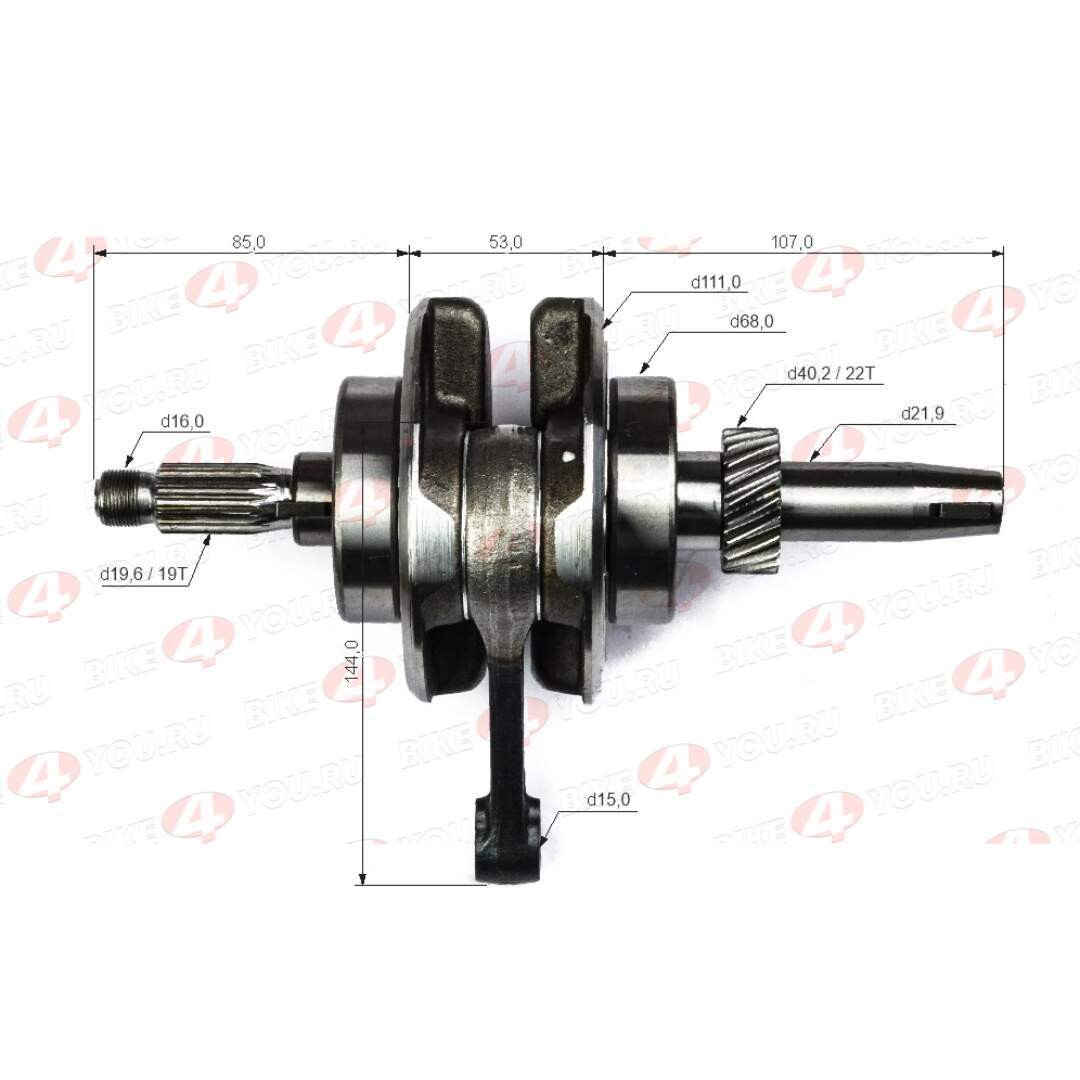 Коленвал 167FML-3 (CG200D-B)