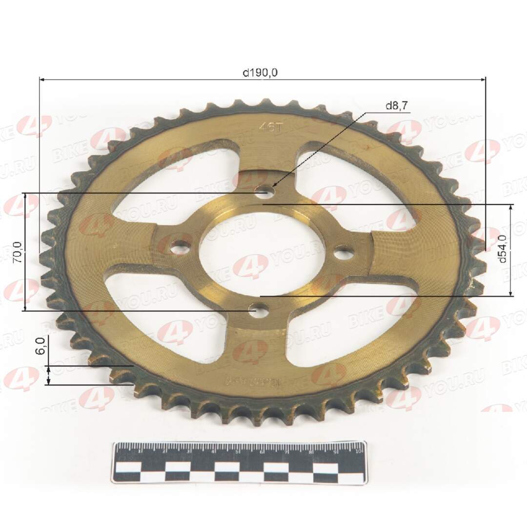 Венец, звезда ведомая (420-46) сталь, закаленные зубья Альфа/Дельта 4х70х54