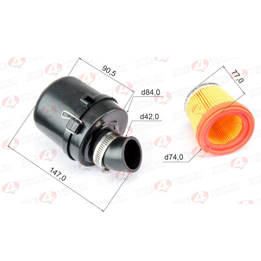 Фильтр возд. нулевик №3 (d=32mm) в корпусе