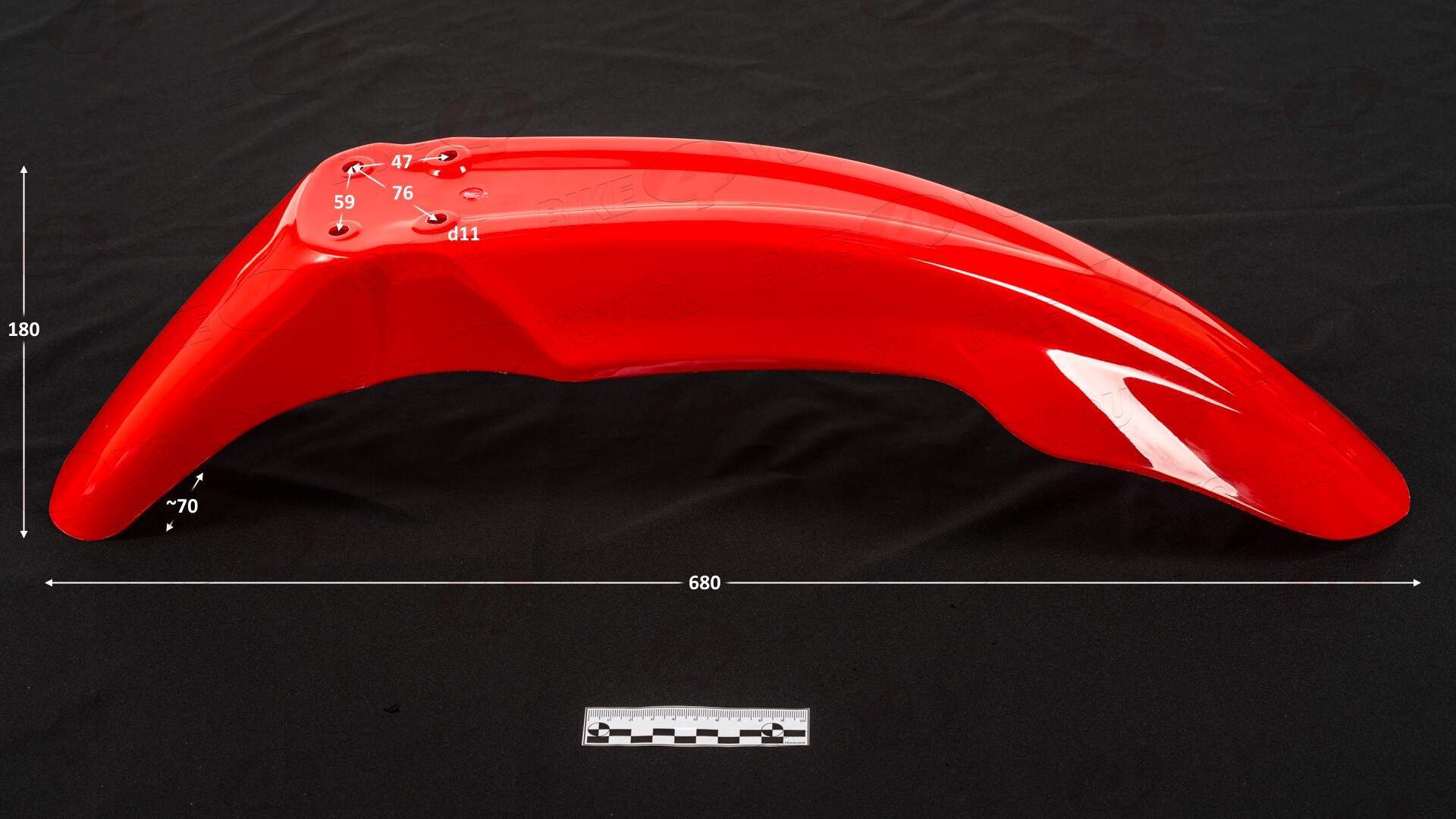 Крыло переднее кросс (19" колесо) красное