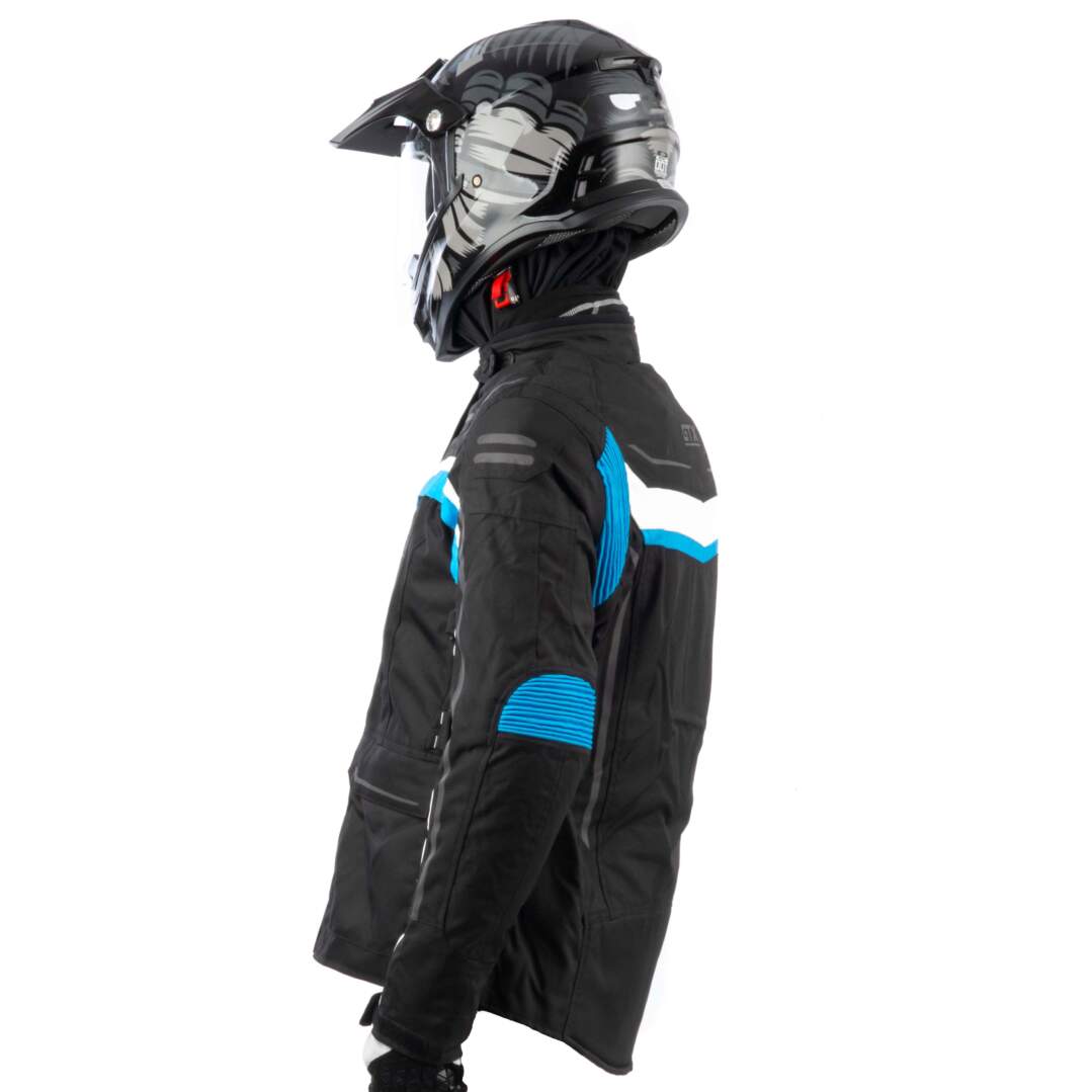 Куртка мотоциклетная (текстиль) женская GTX EJ-2424 BLACK/LIGHT BLUE (XL)