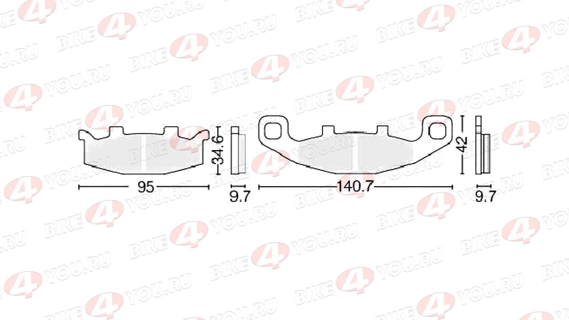 Колодки тормозные дисковые №16 X-TECH (Coper-based) медь+кевлар
