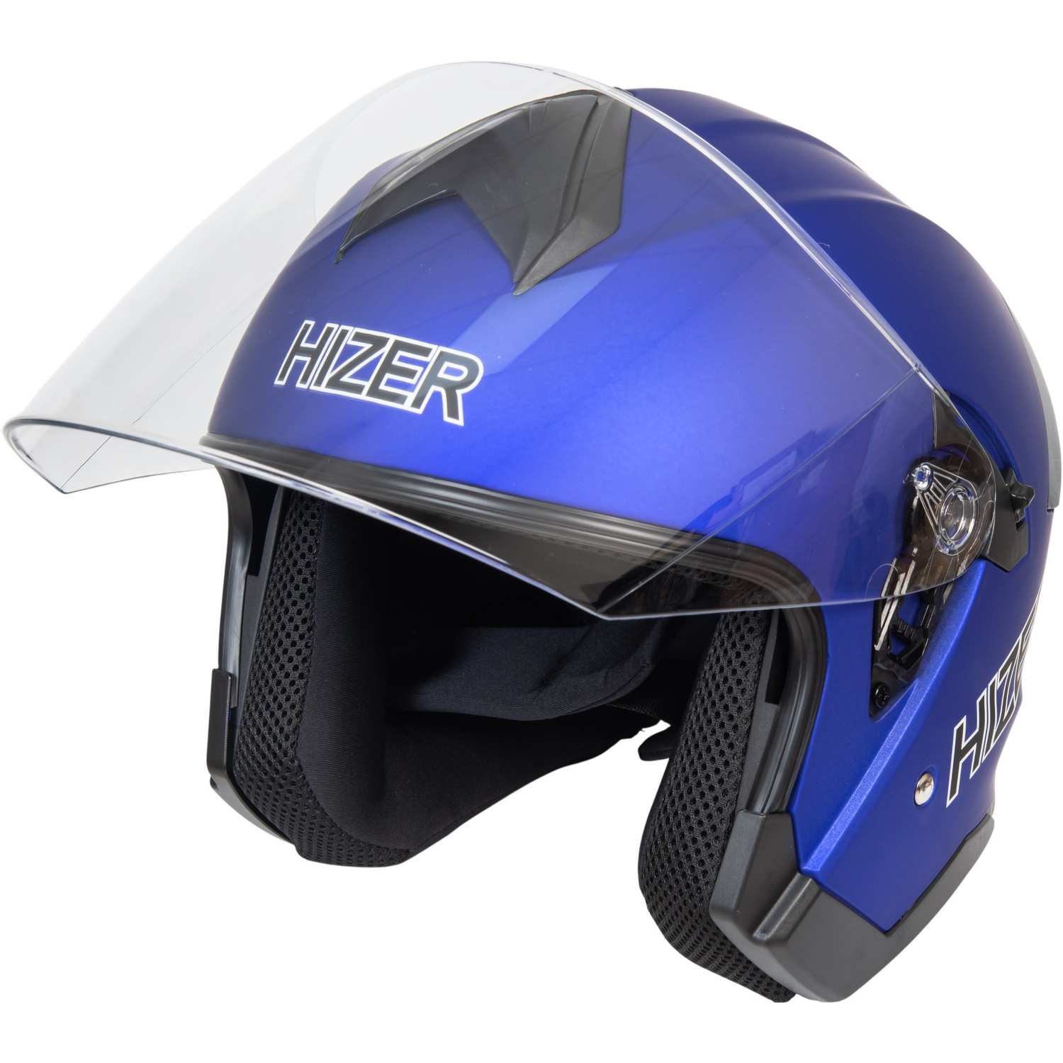 Шлем мото открытый HIZER J232 №2 (XL) matte blue (2 визора)