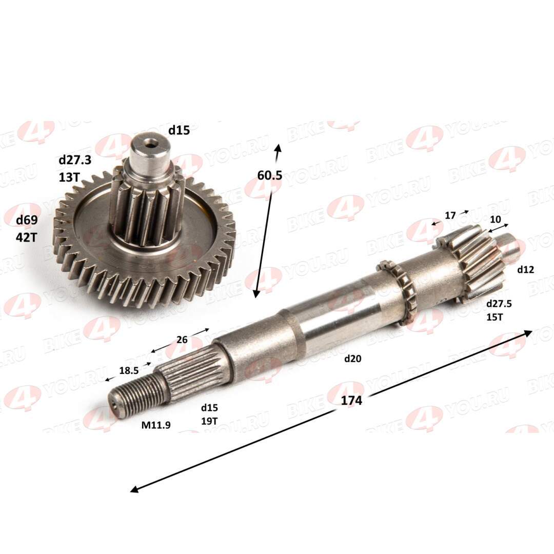 Редуктор заднего колеса в сборе 157QMJ 150см3