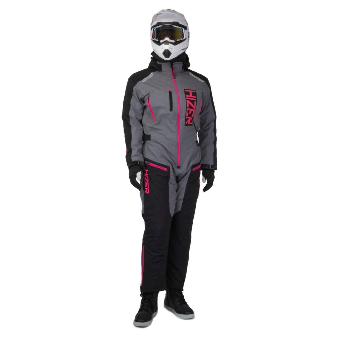 Комбинезон для снегохода (женский) HIZER №4 black-gray (текстиль) (S)