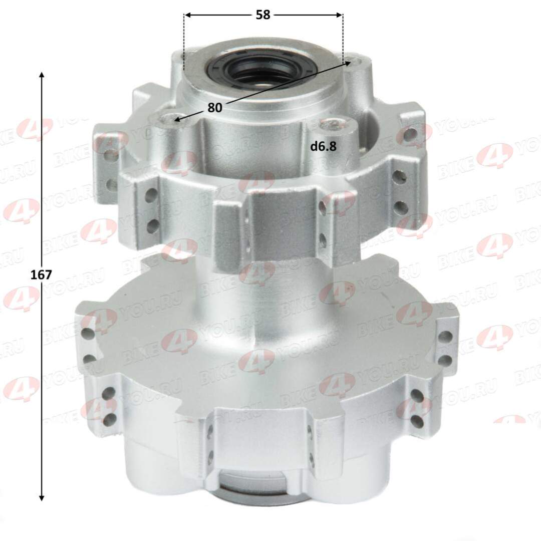 Ступица задняя 18" (звезда 4x58x90) (диск 4x58x80)  ось 17 мм.