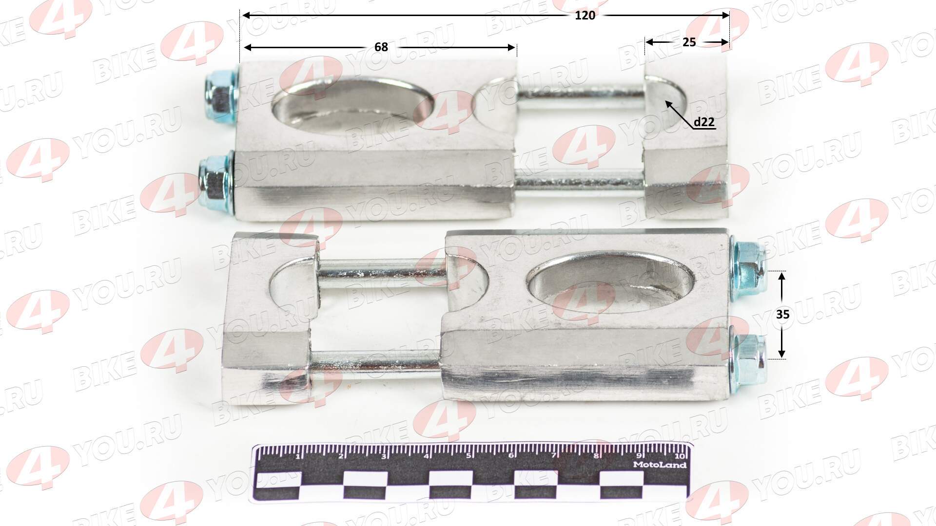 Крепление руля 22мм №2 (компл.) высокие 88мм