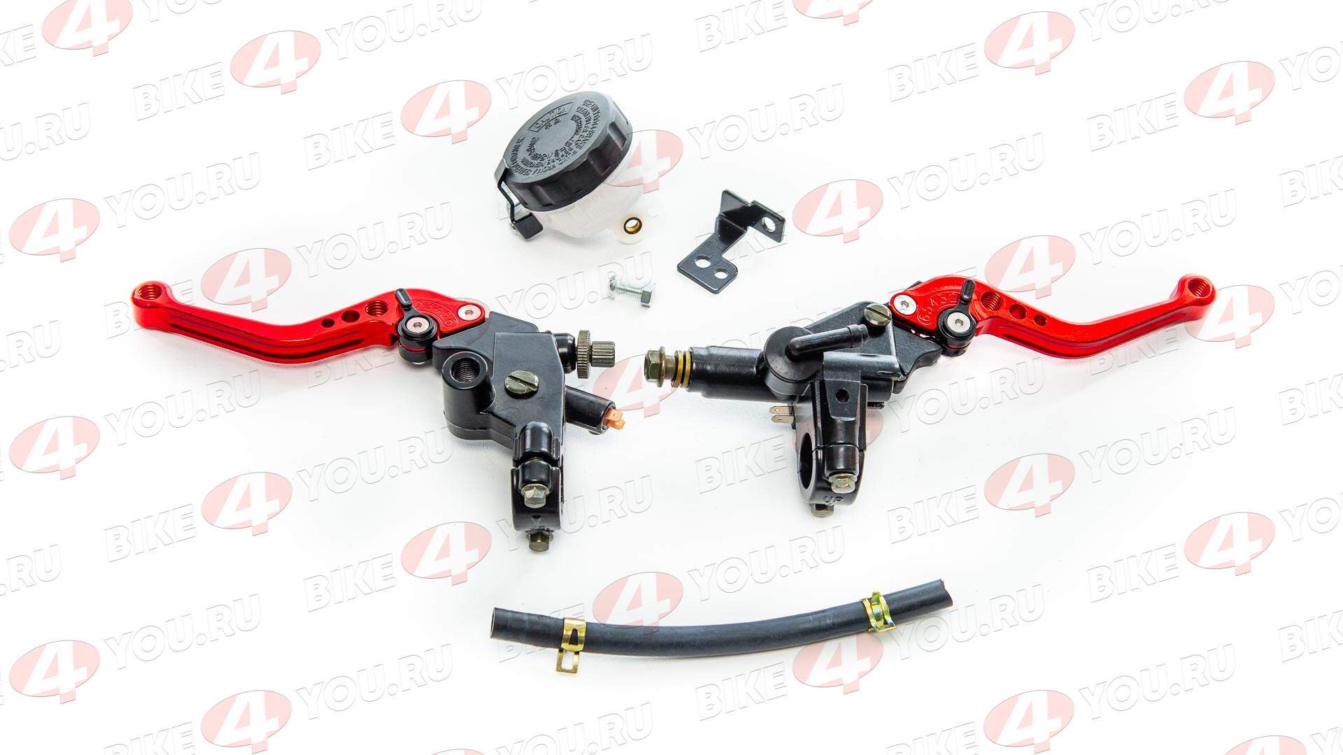 Рычаг сцепления+тормоза с кронштейном №2 CNC красный
