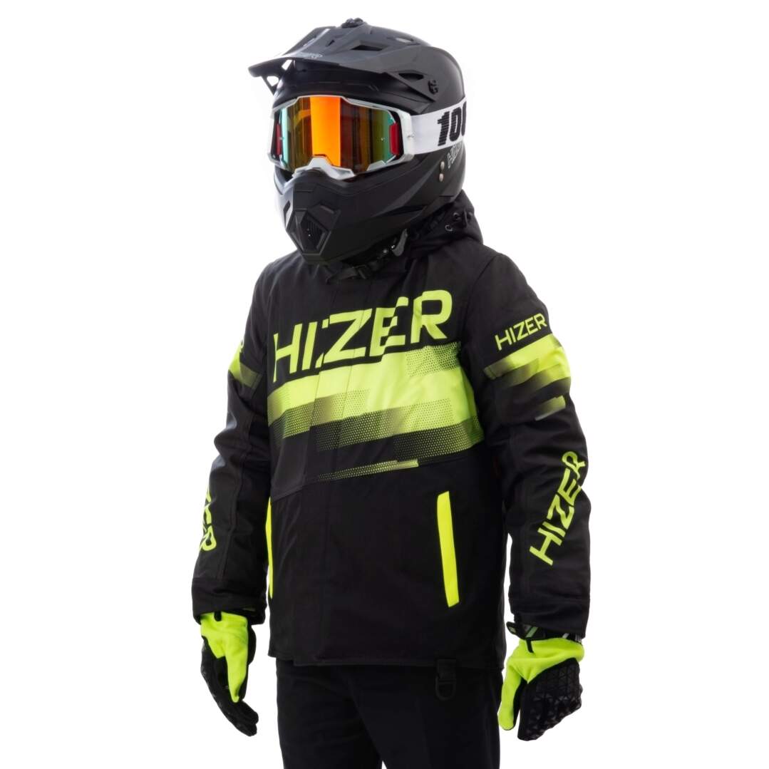 Куртка для снегохода (детская) HIZER №4 black-yellow (текстиль) (16Y)