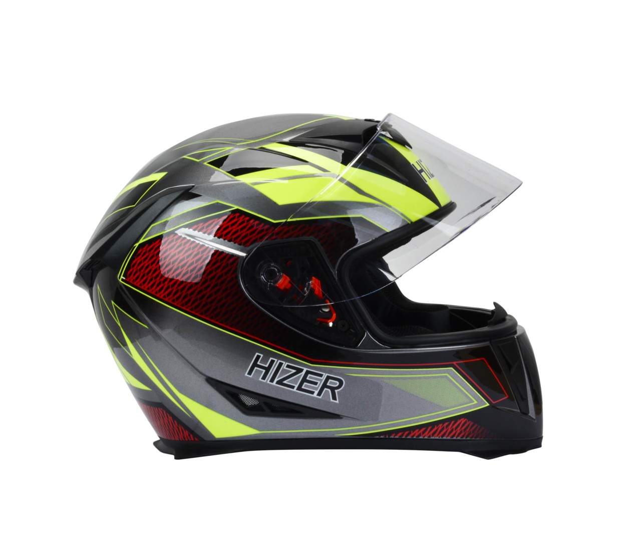 Шлем мото интеграл HIZER J5311 №4 (M)  gray/neon yellow