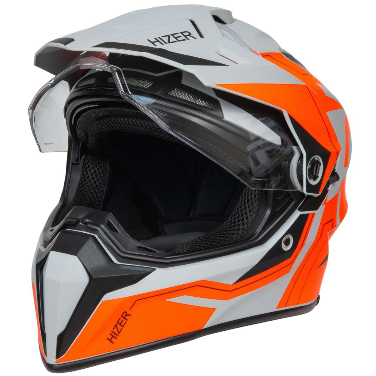 Шлем мото мотард HIZER J6808 №1 (XXL) matte grey