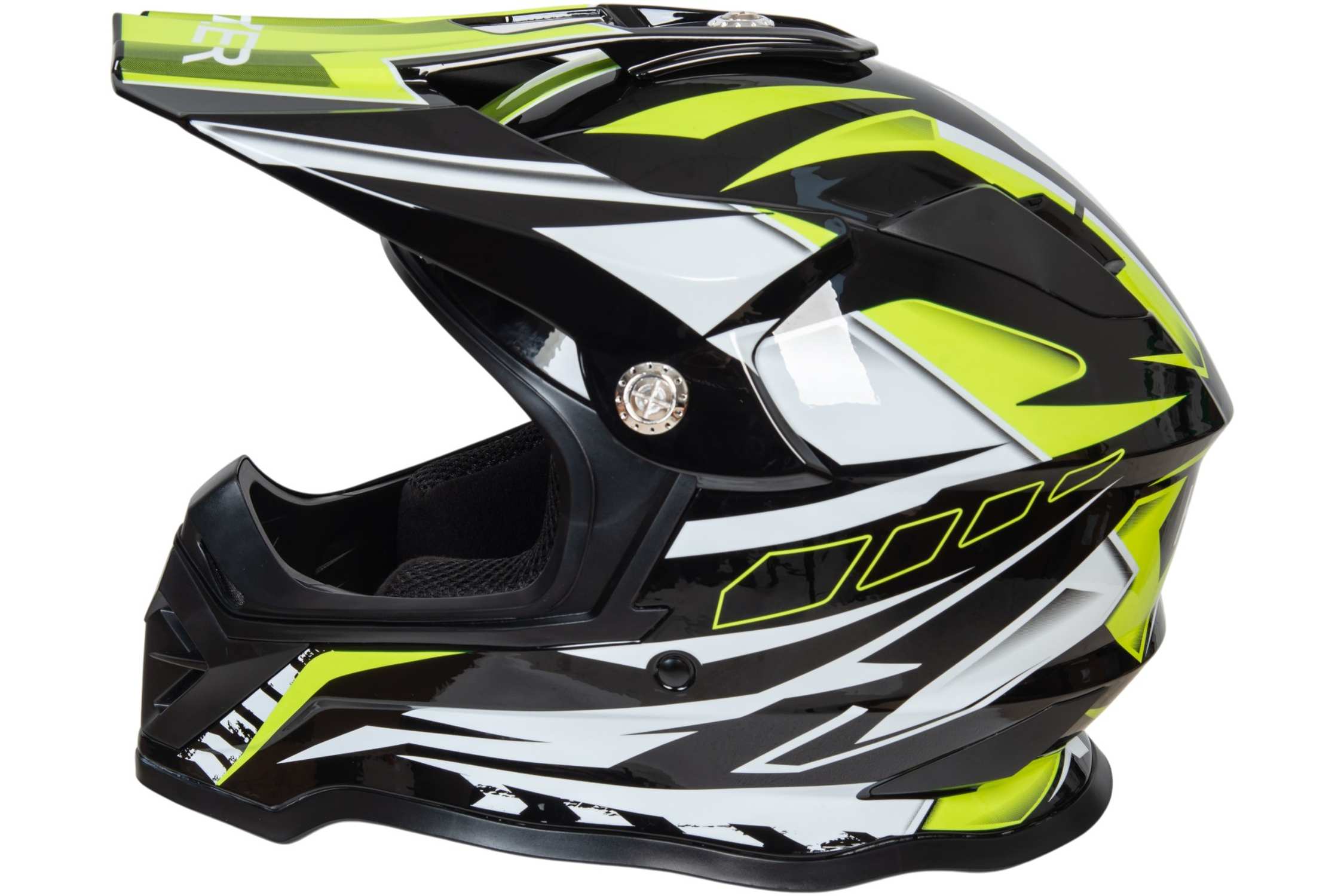 Шлем мото кроссовый HIZER B6197 №5 (M) black/yellow/white