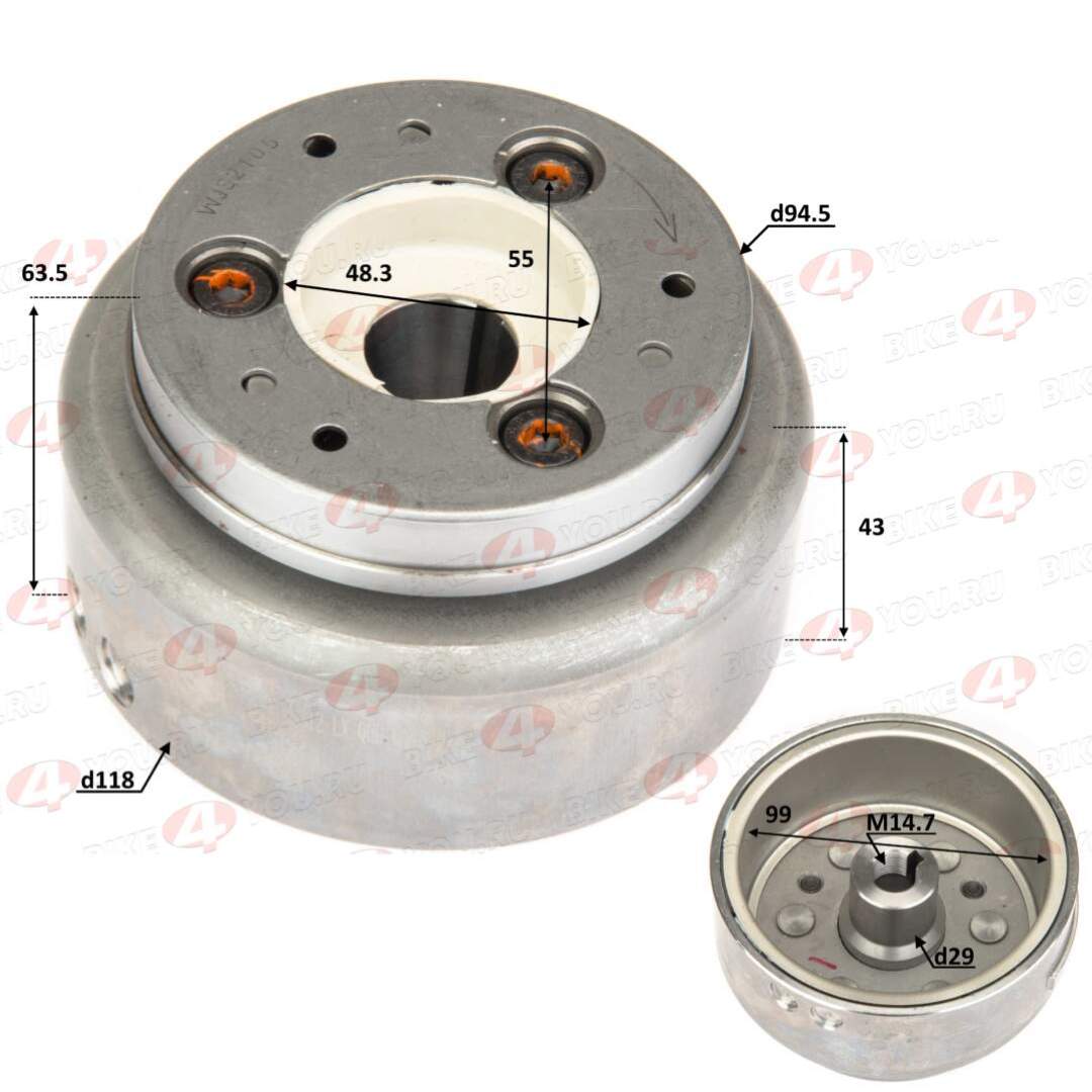 Ротор генератора (магнит) 166MM M7 2str 250см3 LONCIN