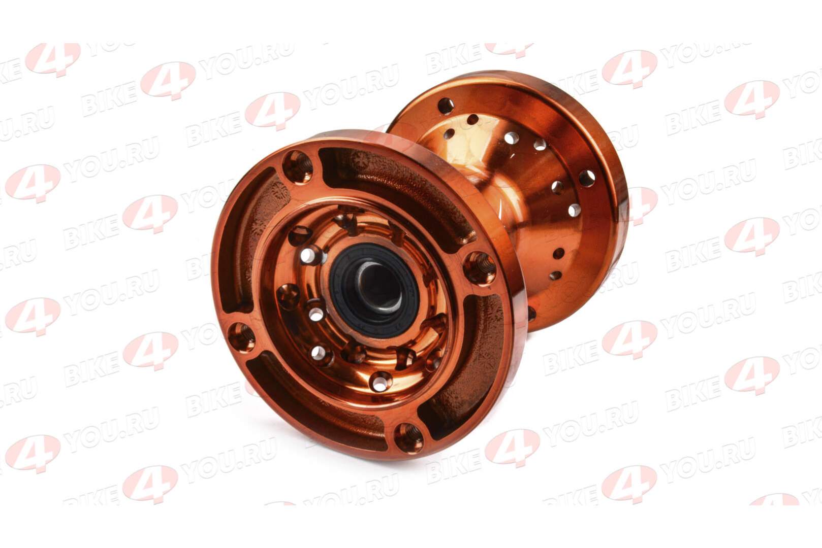 Ступица задняя CNC (R12"/14"/17" d=15mm) оранжевая (4x92x76/4x100x76 звезда/диск)