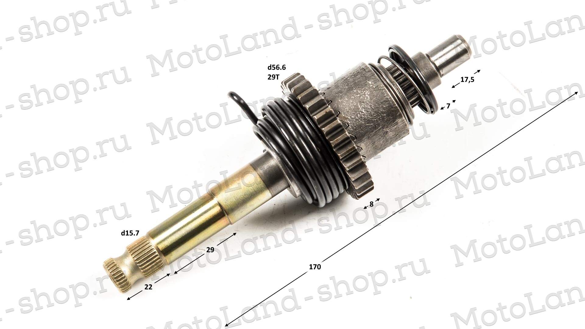 Вал кикстартера в сборе 156FMI (CB125D) 161FMJ (CB150D)