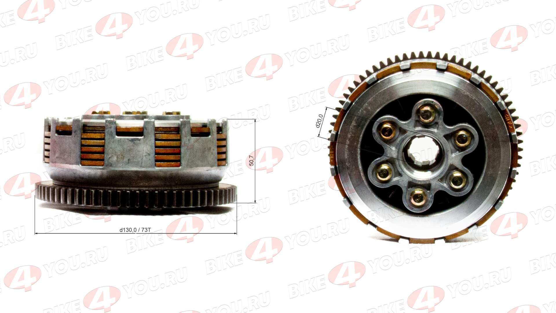 Барабан сцепления в сборе 162FMJ-B (CG150D-B) X-TECH