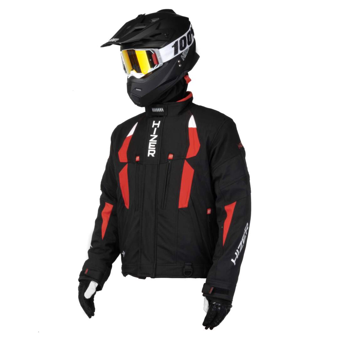 Куртка для снегохода HIZER №1 black-red (текстиль) (M)
