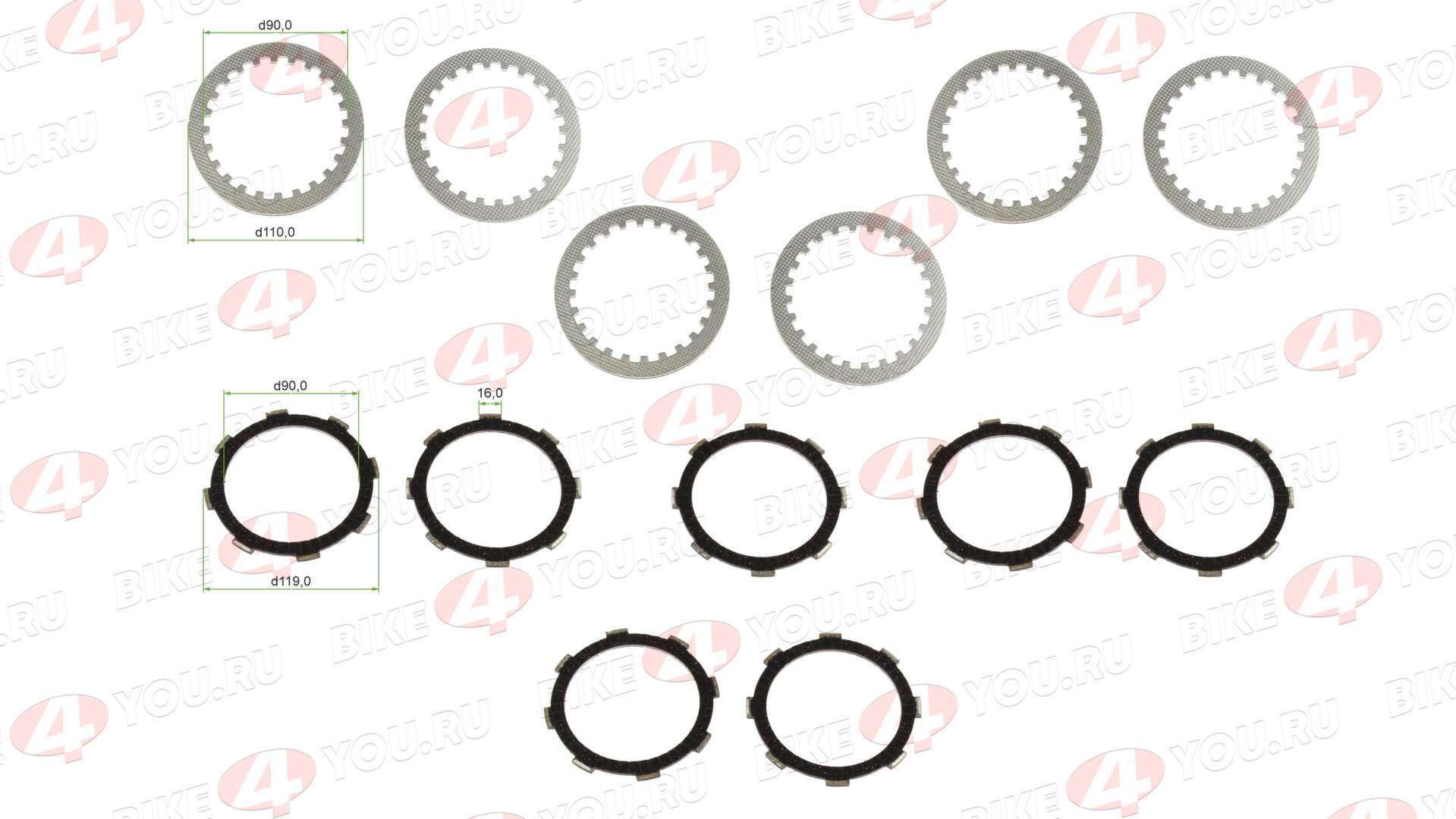 Диски сцепления 174MN-3 (CBS300) (комплект) ZS