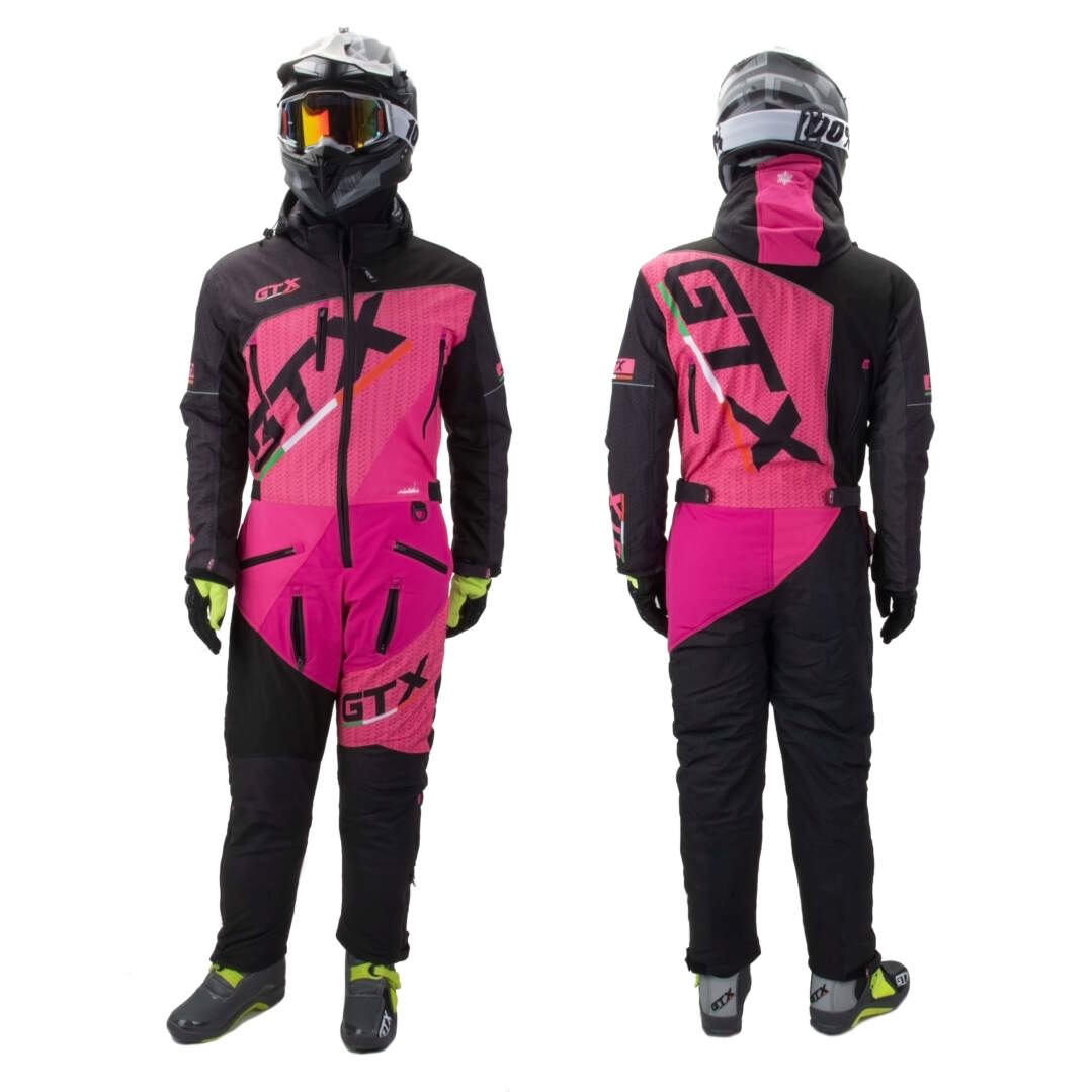 Комбинезон для снегохода (женский) GTX №5 black-pink (текстиль) (M)