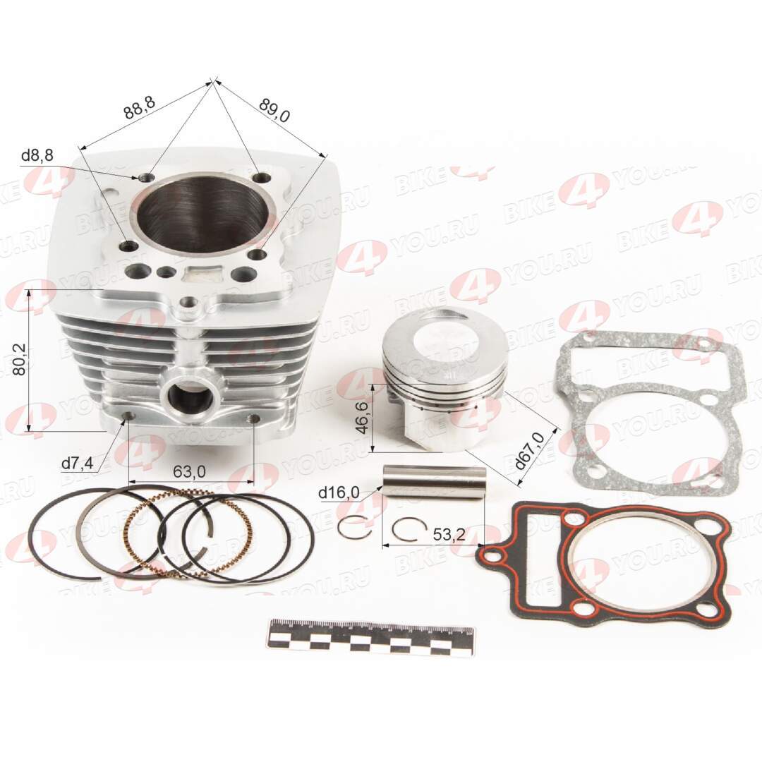 Цилиндро поршневая группа ( ЦПГ ) 167FMM (CG250) 167FMM (CG250-B) d=67 (98,8/98,75/82,25