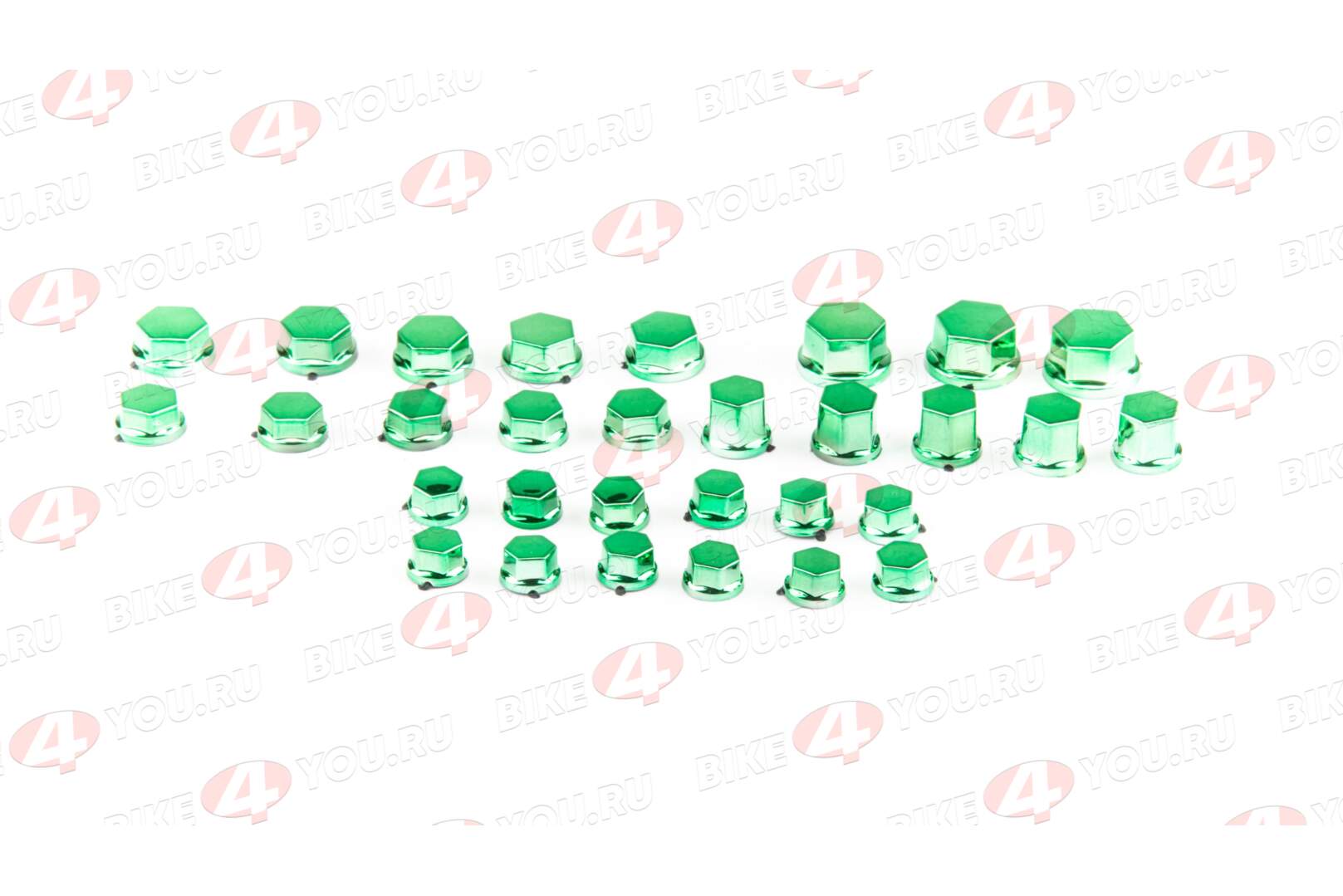 Колпачки на болт/гайку набор зеленый