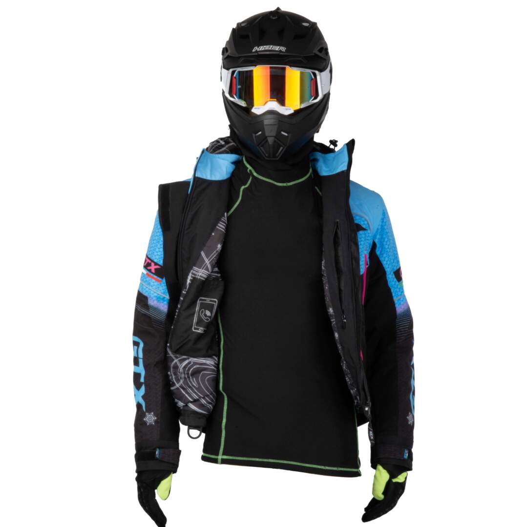 Куртка для снегохода (женская) GTX №3 black-blue (текстиль) (XL)