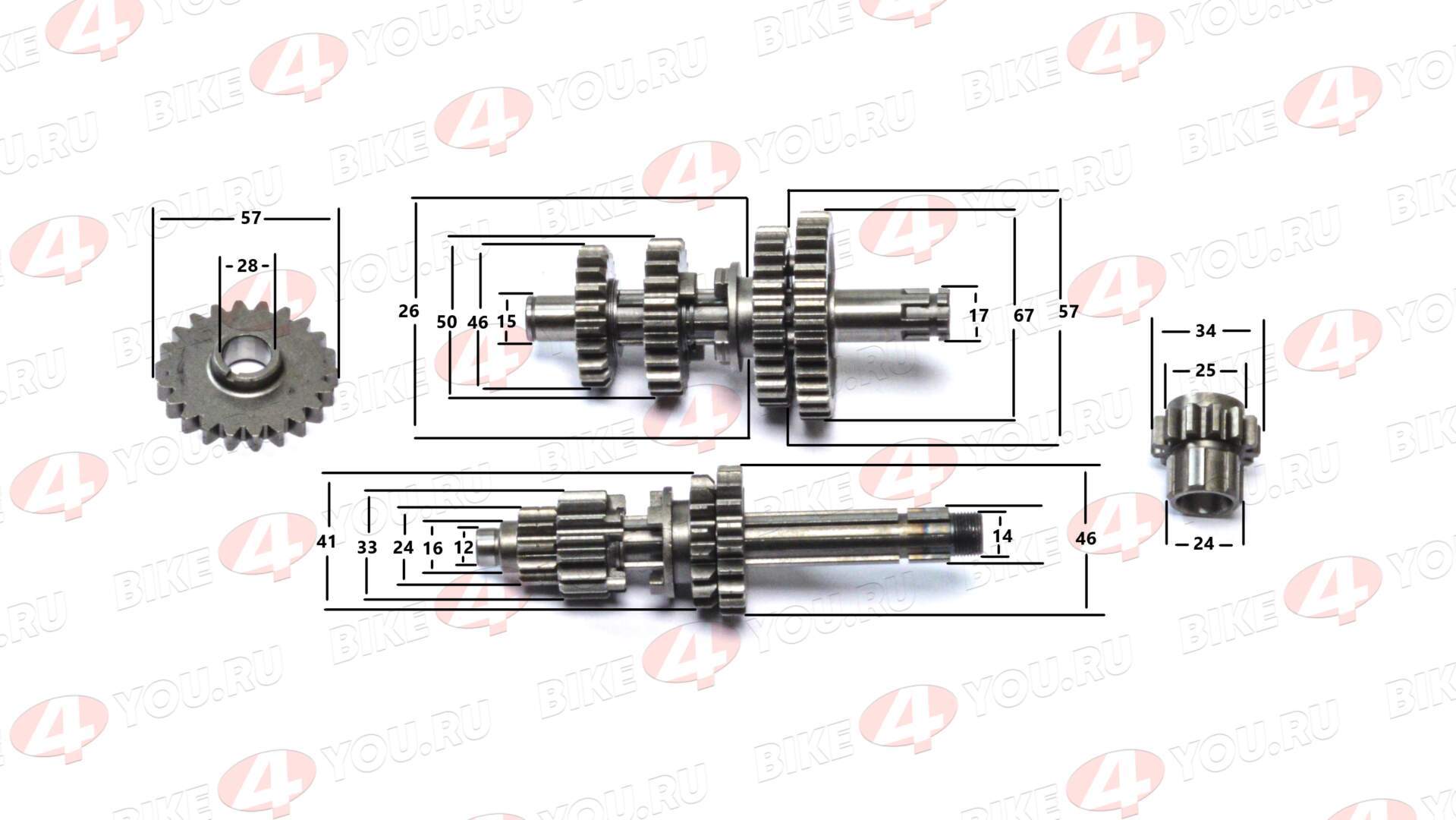 КПП в сборе YX140 (X150) эл. стартер