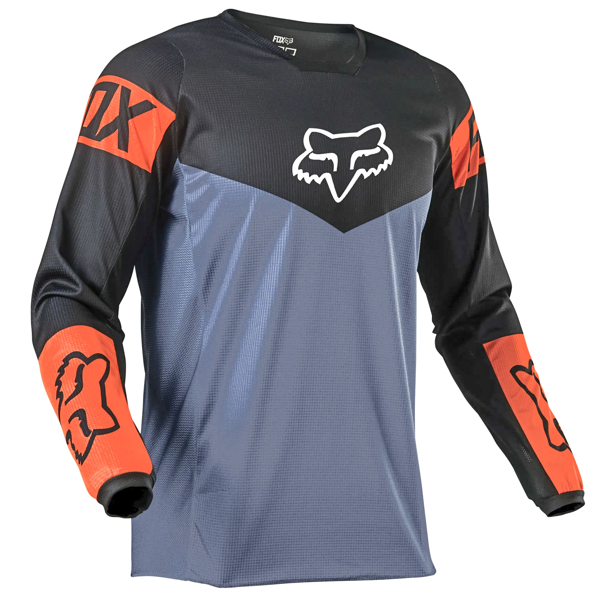 Джерси/футболка для мотокросса (детская) FOX №4 / Grey/Orange (рост 130-140 см)
