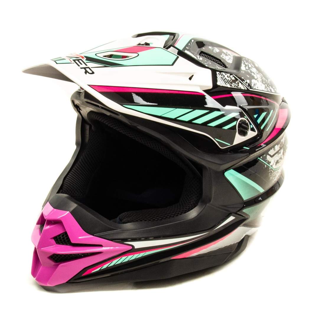 Шлем мото кроссовый HIZER J6803 №5 (XL) BLACK/NEON FUCHSIA