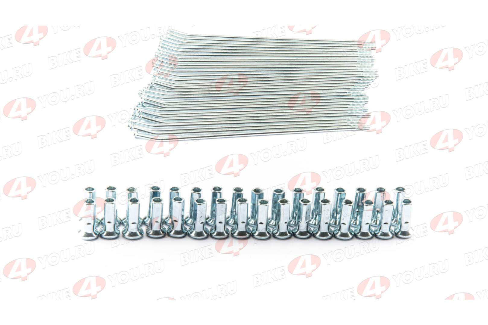 Спицы + ниппель 18" (компл.=32шт) 195 мм, D=3,6 мм, ступица 6 болтов