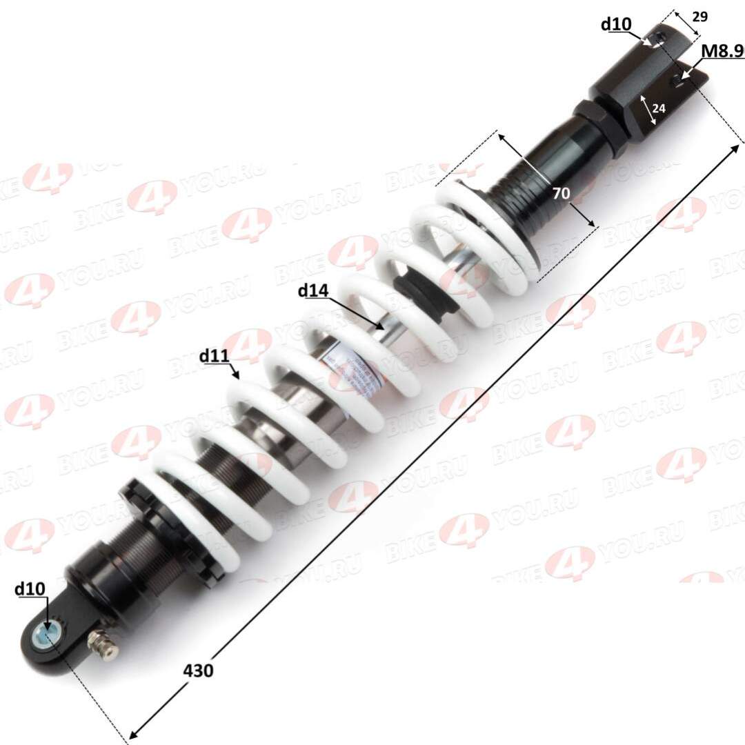 Амортизатор L=430 центральный №1 TTR250a