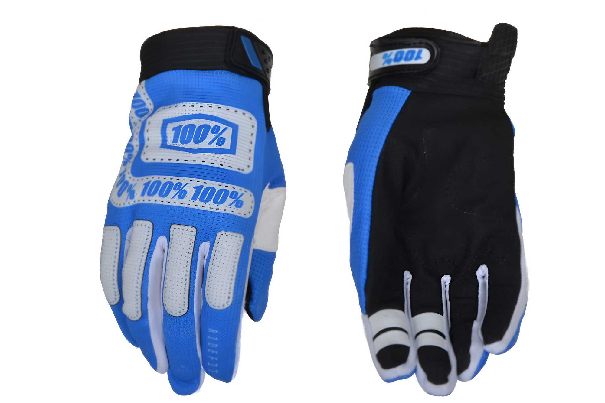 Перчатки мото 100% №2 light blue/white (S) мотокросс