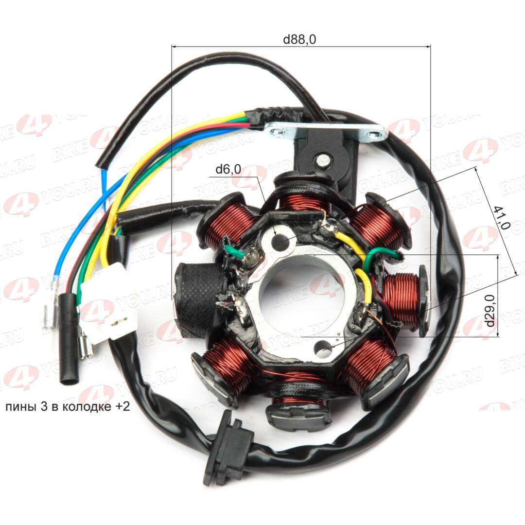 Статор генератора 157QMJ 150см3 (7+1 катушка)