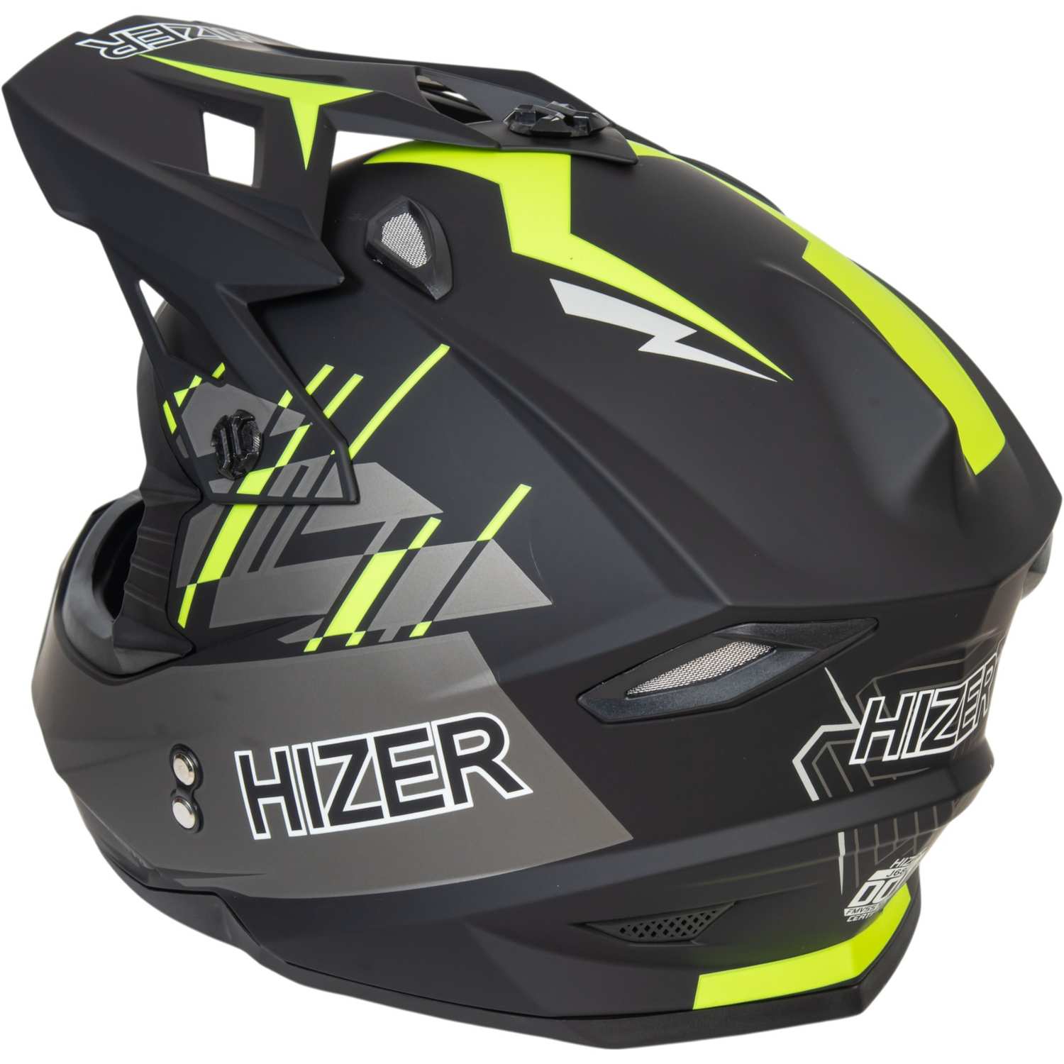 Шлем мото кроссовый HIZER J6801 №1 (XL) gray/lemon