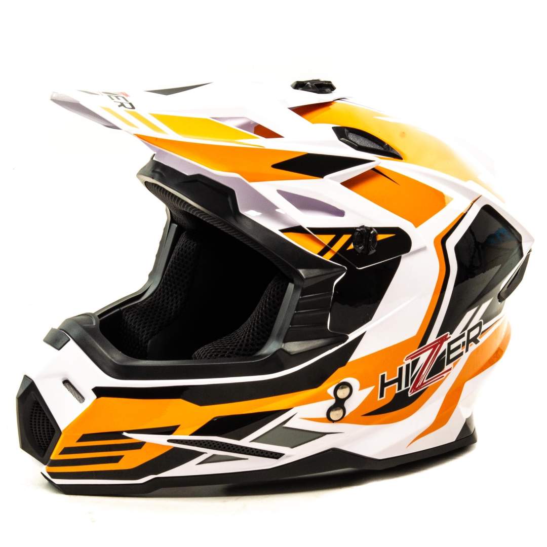 Шлем мото кроссовый HIZER J6801 №7 (XL)  neon yellow 