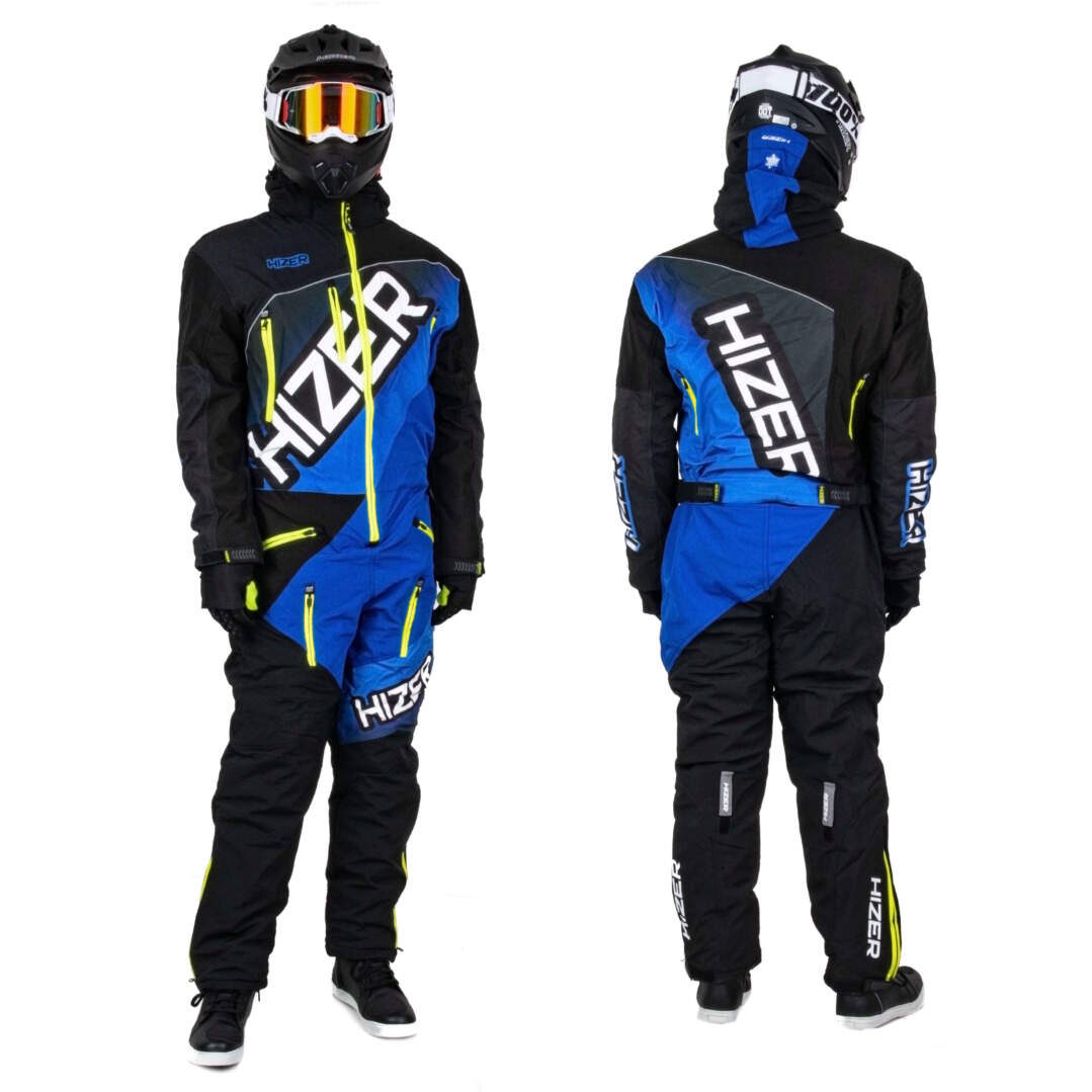 Комбинезон для снегохода HIZER №2 black-blue (текстиль) (XXL)