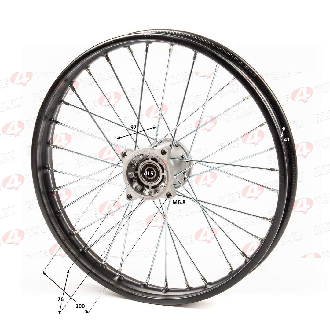 Обод передний 17" (1,60-R17 d=15mm) сталь/черный