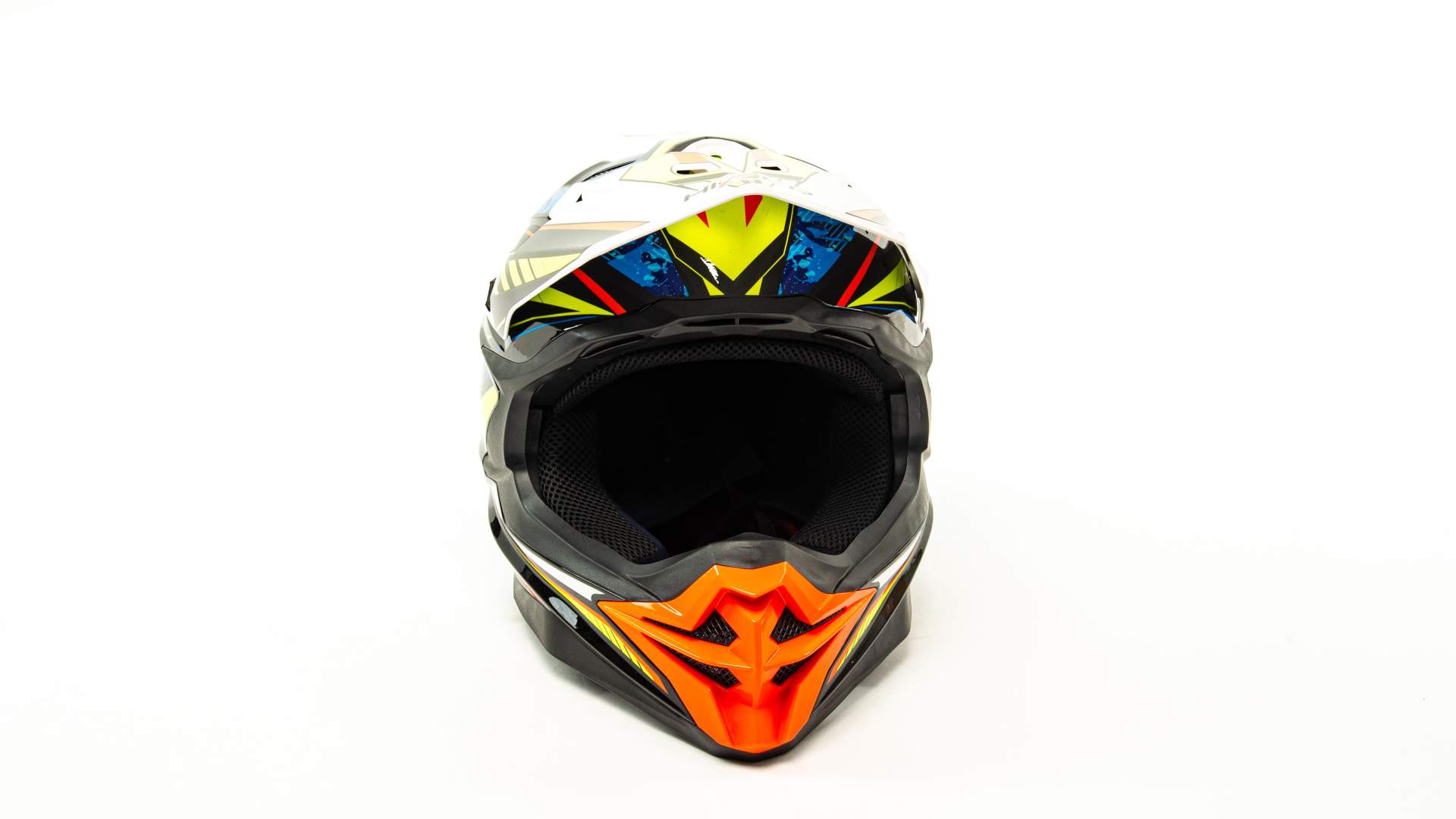 Шлем мото кроссовый HIZER J6803 №4 (M) NEON YELLOW-BLUE