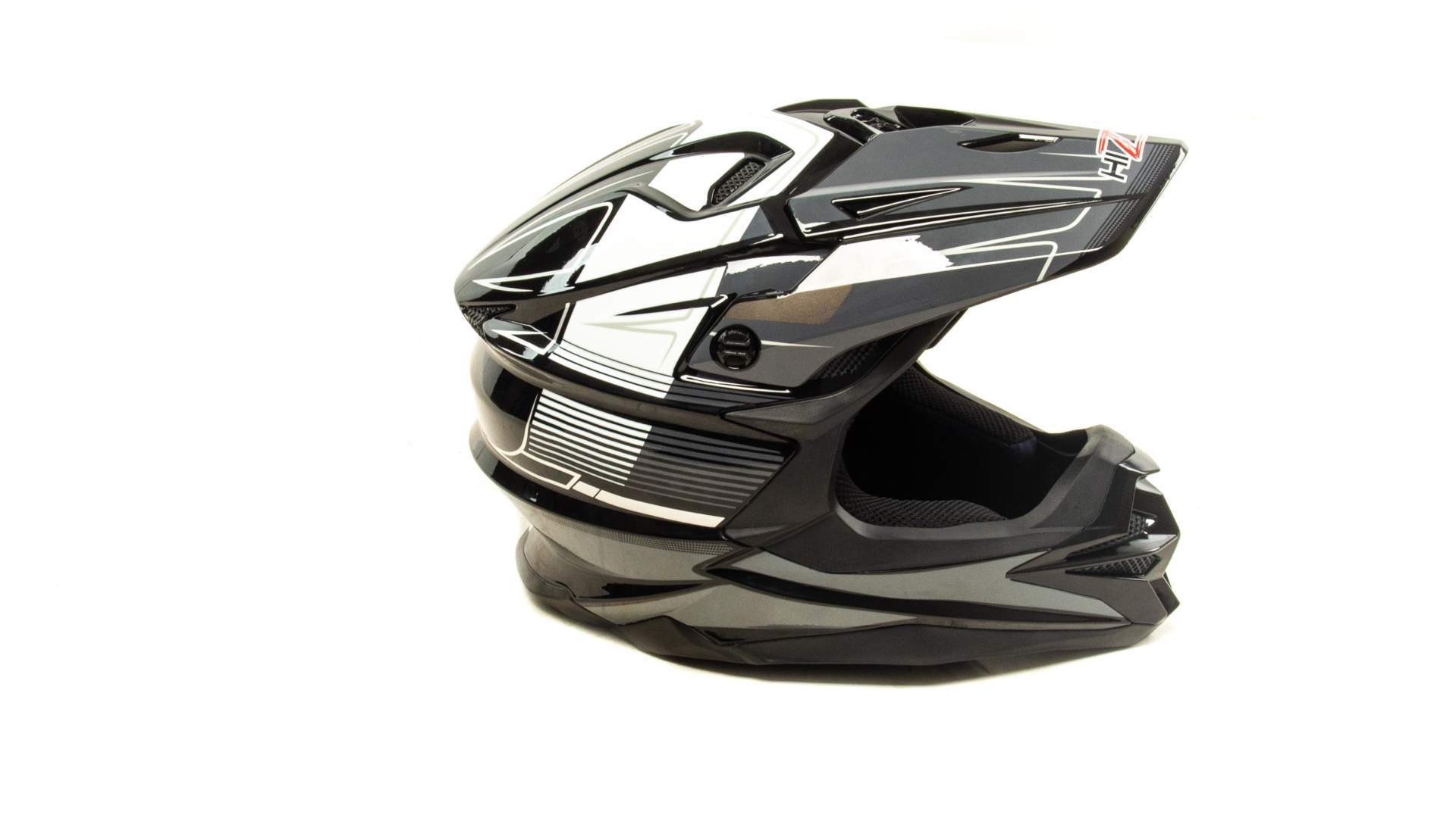 Шлем мото кроссовый HIZER J6803 №2 (XL) BLACK/GREY