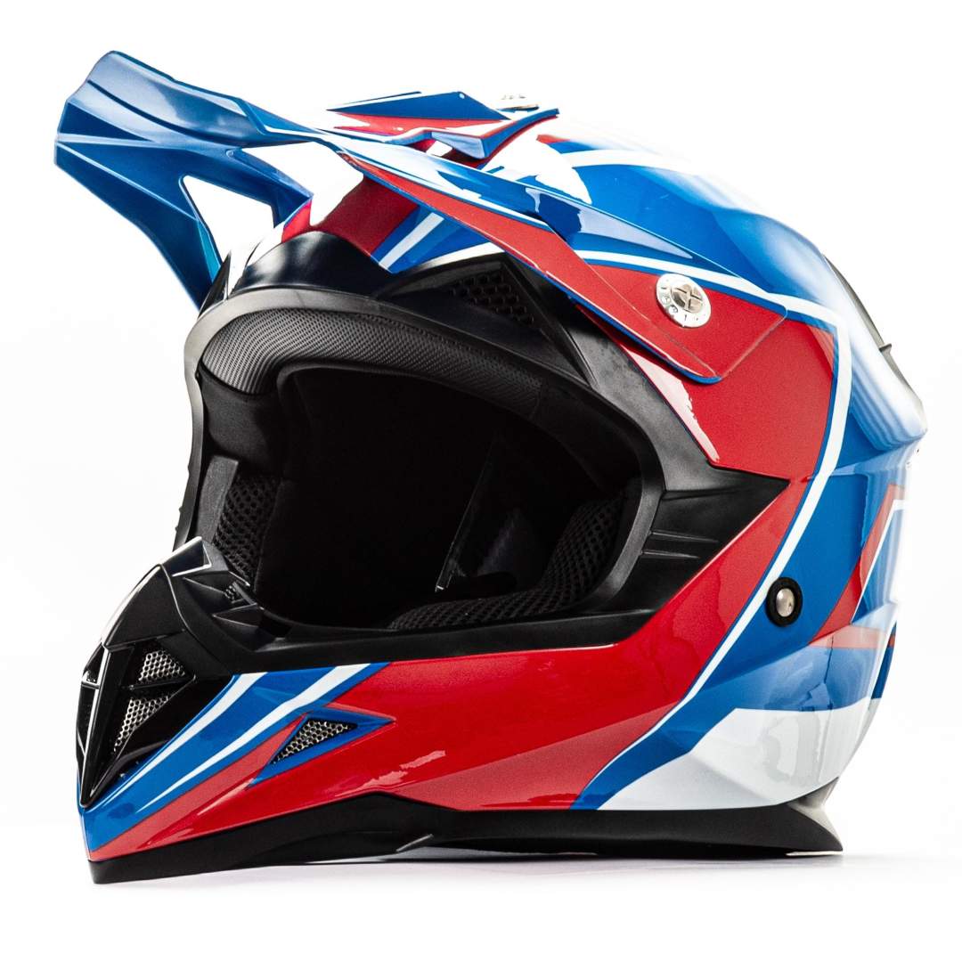 Шлем мото кроссовый HIZER 615 №5 (M)  blue