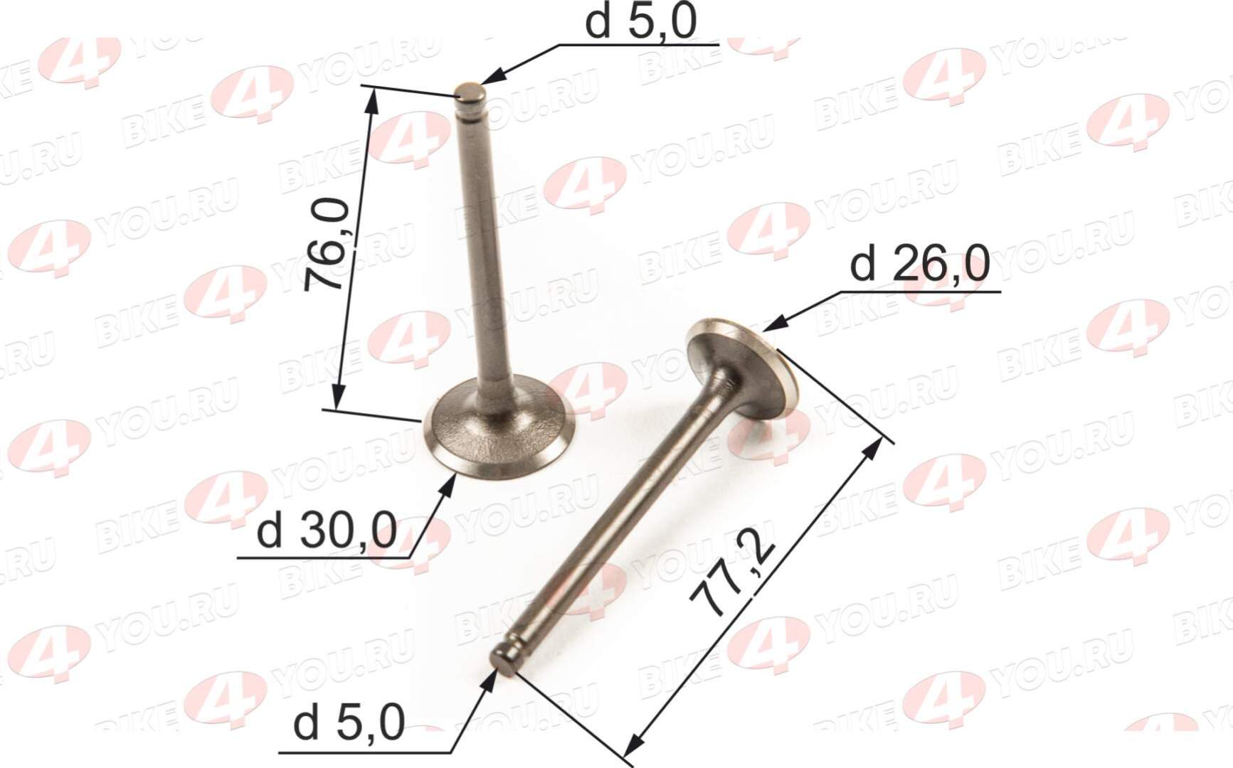 Клапаны 162YMJ ZS190 (W190) 190см3 (компл 2шт.) X-TECH