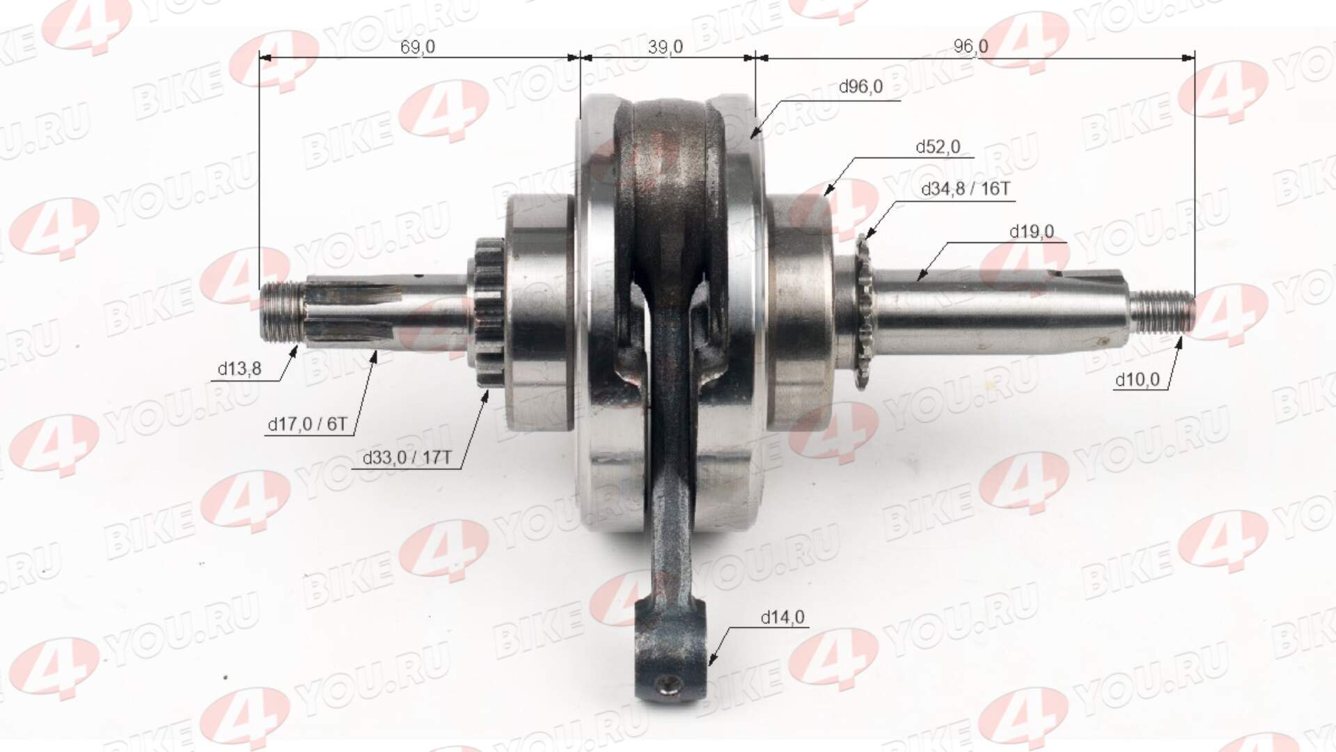Коленвал 154FMI 125см3 ход 54мм