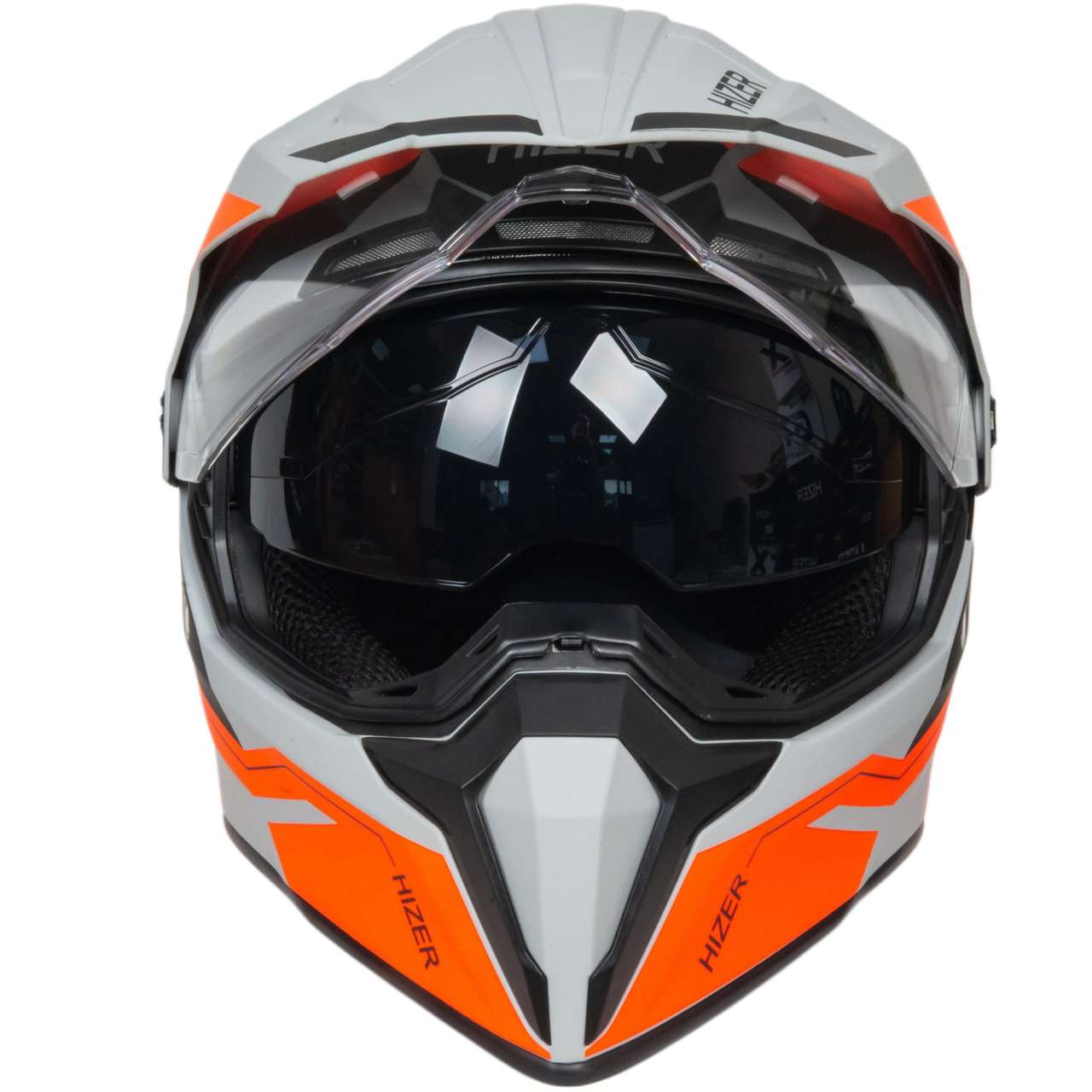 Шлем мото мотард HIZER J6808 №1 (M) matte grey