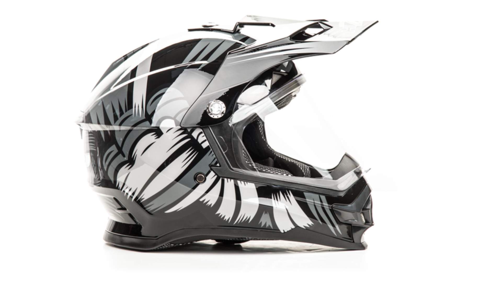 Шлем мото мотард HIZER B6196-1 №3 (L) black