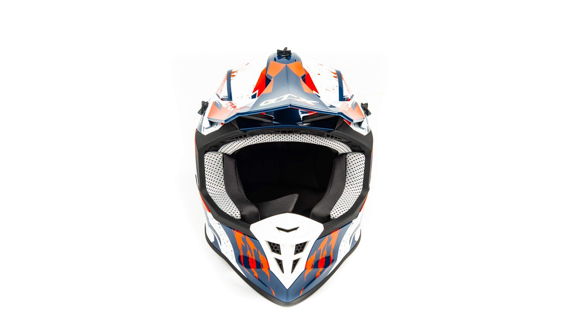 Шлем мото кроссовый GTX 633 №3 (M) BLUE/RED WHITE