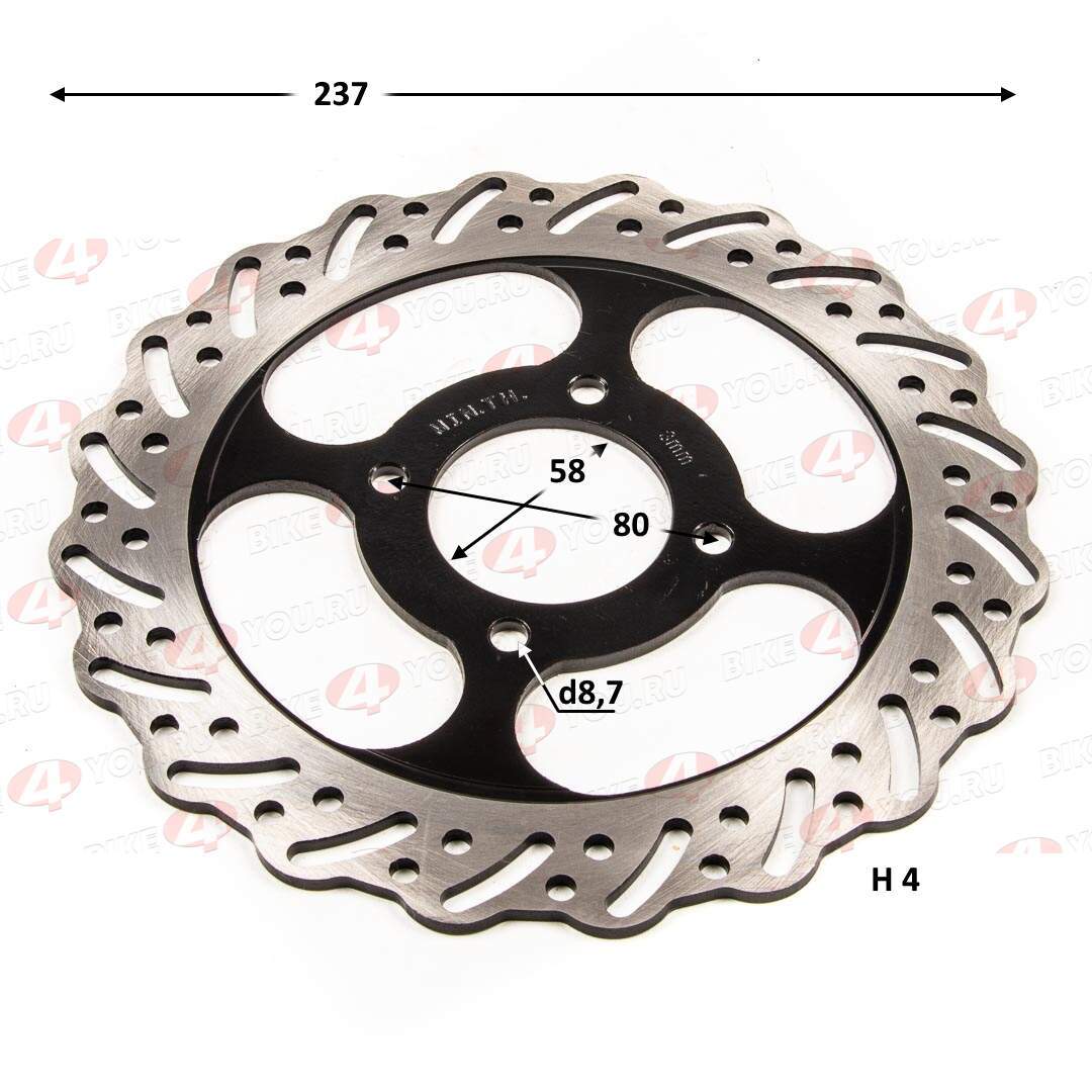 Тормозной диск передний (240 мм.) (4x58x80) KAYO Т2 (с 2014 года)