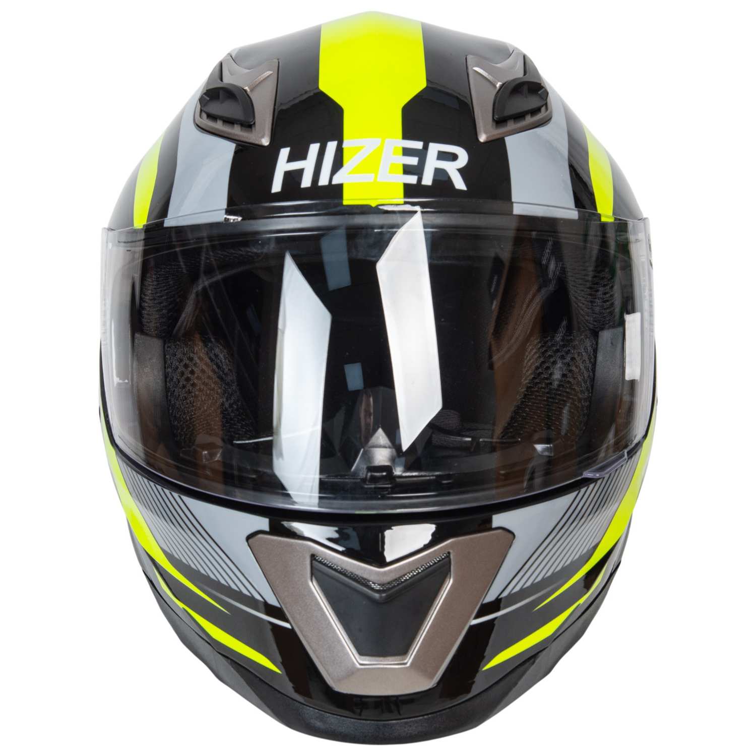 Шлем мото интеграл HIZER B562 №1 (L)  black/yellow