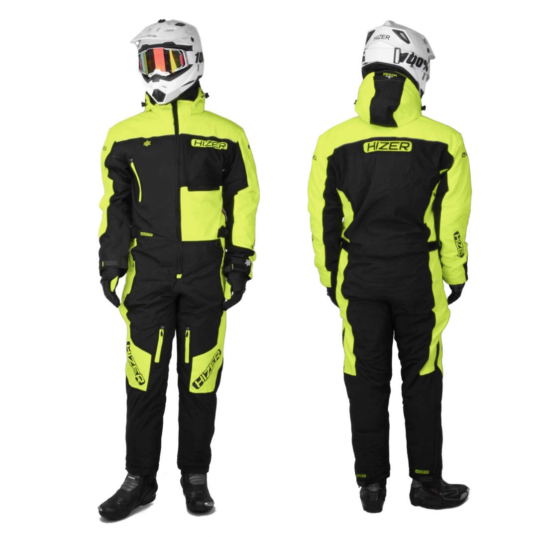 Комбинезон для снегохода HIZER №1 black-yellow (текстиль) (S)