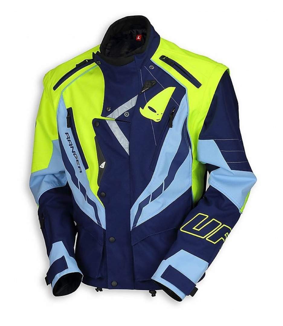Куртка мото UFO №9 lemon-green (текстиль) (L)